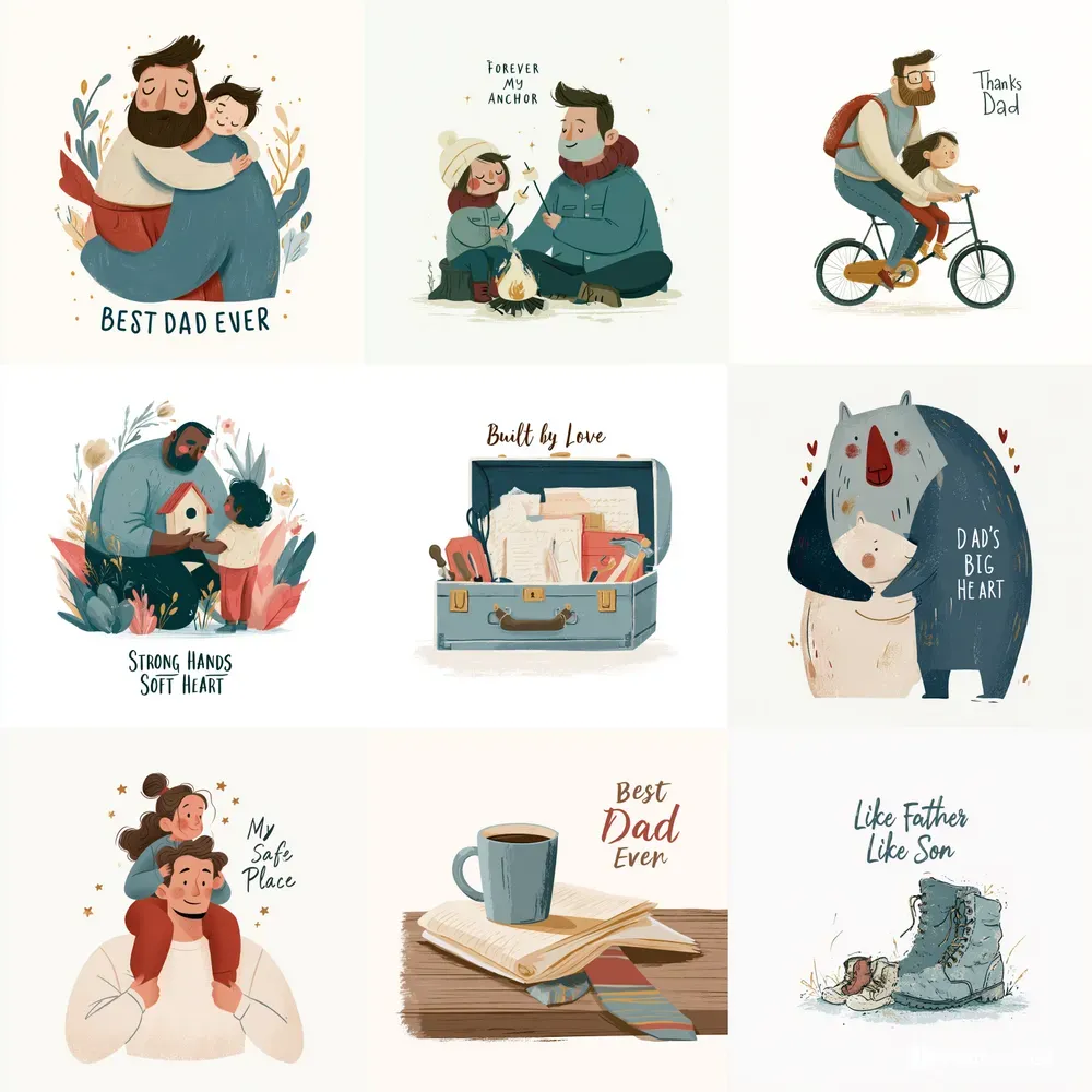 Heartwarming Fathers Day Cliparts