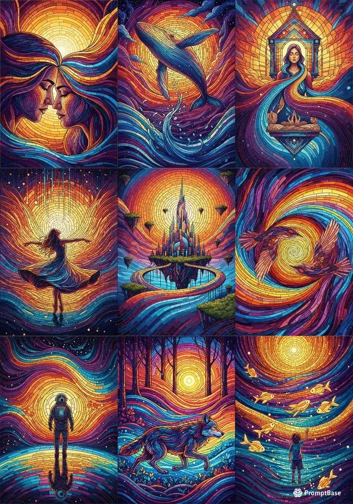 Psychedelic Mosaic Light Scenes