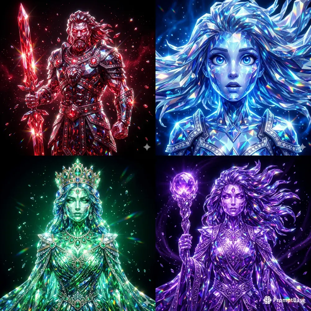 3D Crystal Gemstone Avatar Art