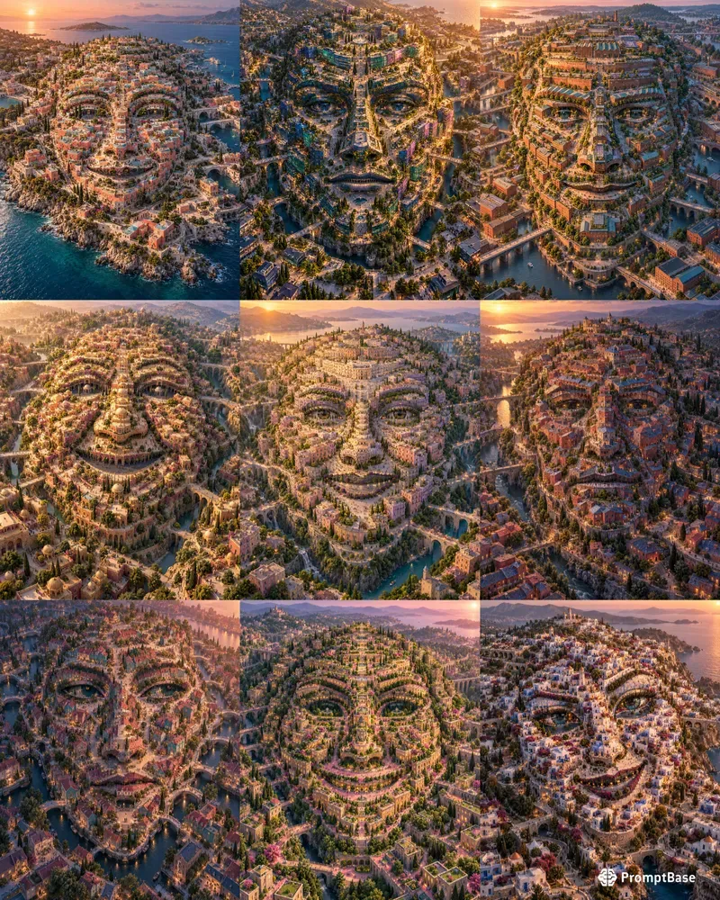 Colourful Cities Form Faces