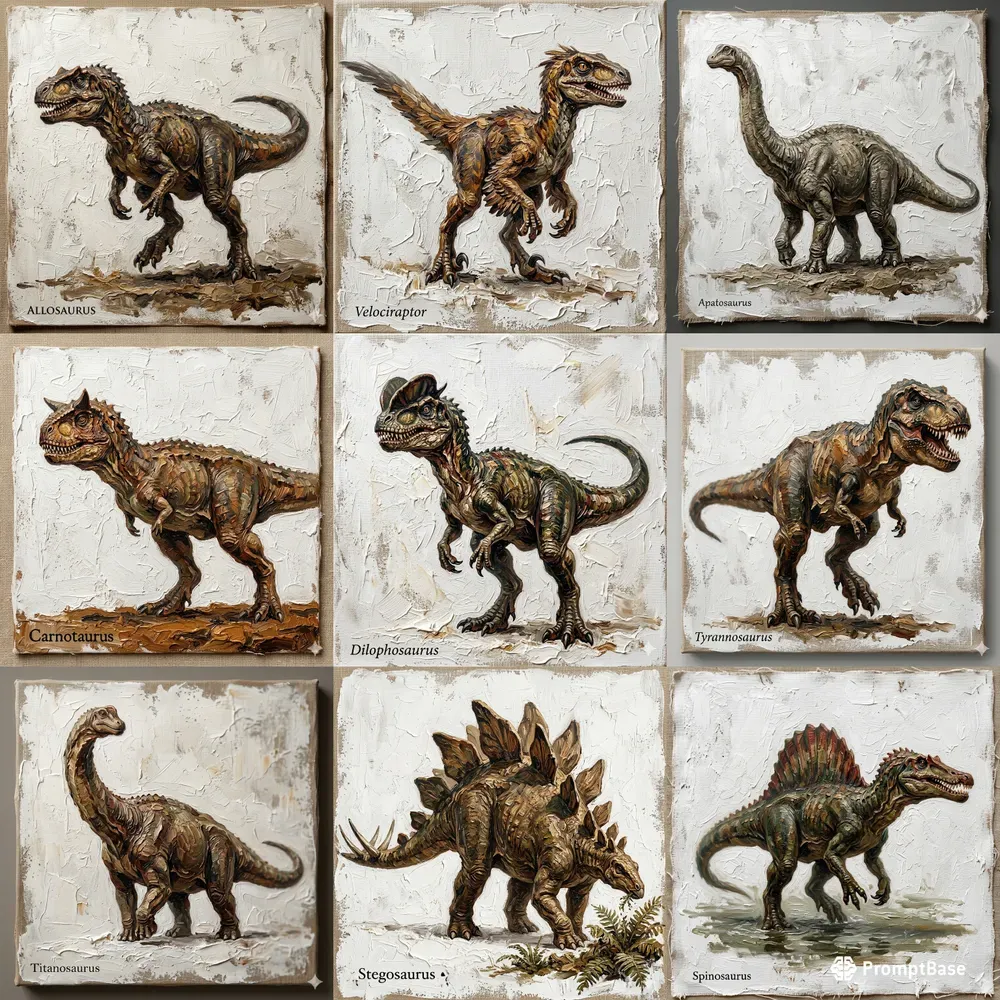 Prehistoric Creatures Oil Paintings