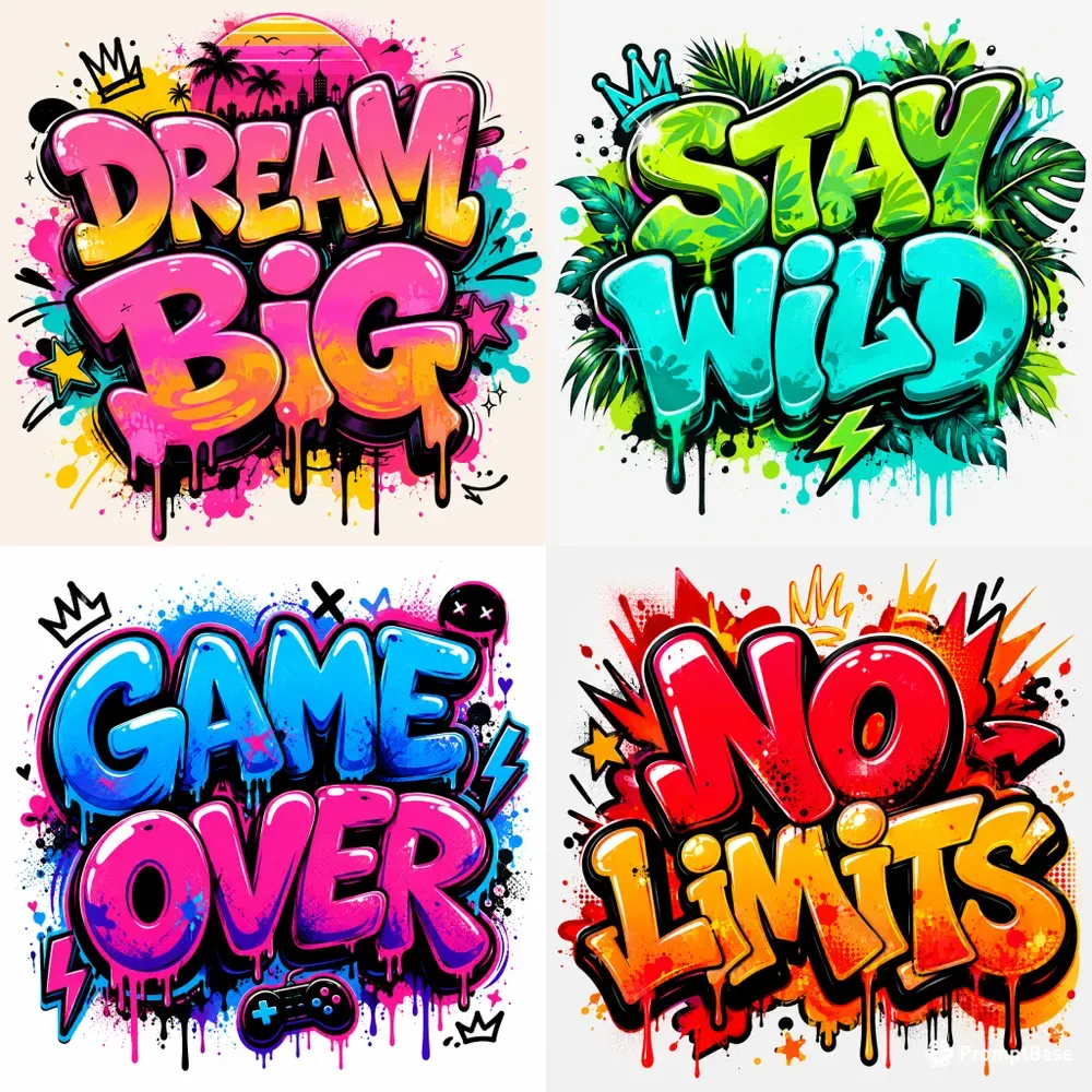 Neon Graffiti Pop Art Packs