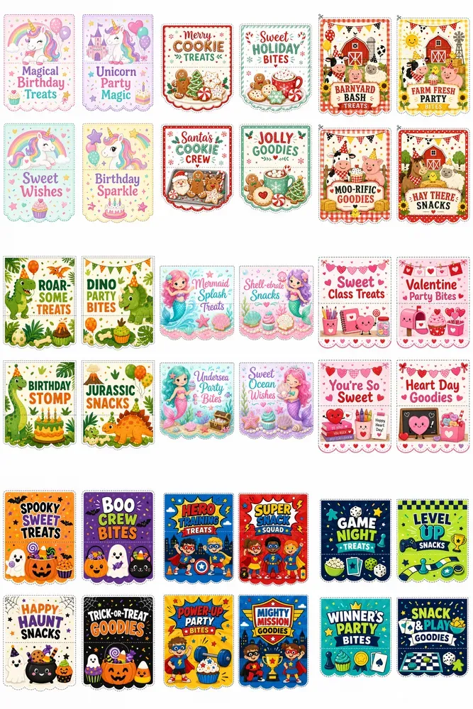Treat Bag Topper Design Sheets