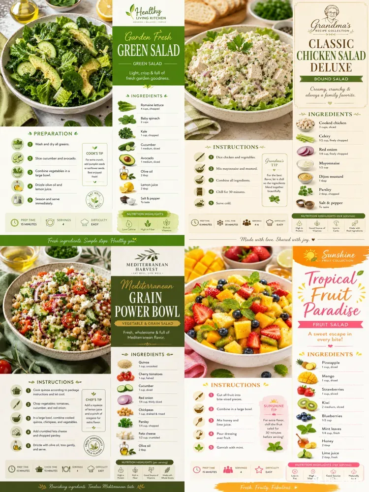 Healthy Salad Recipe Card Generator