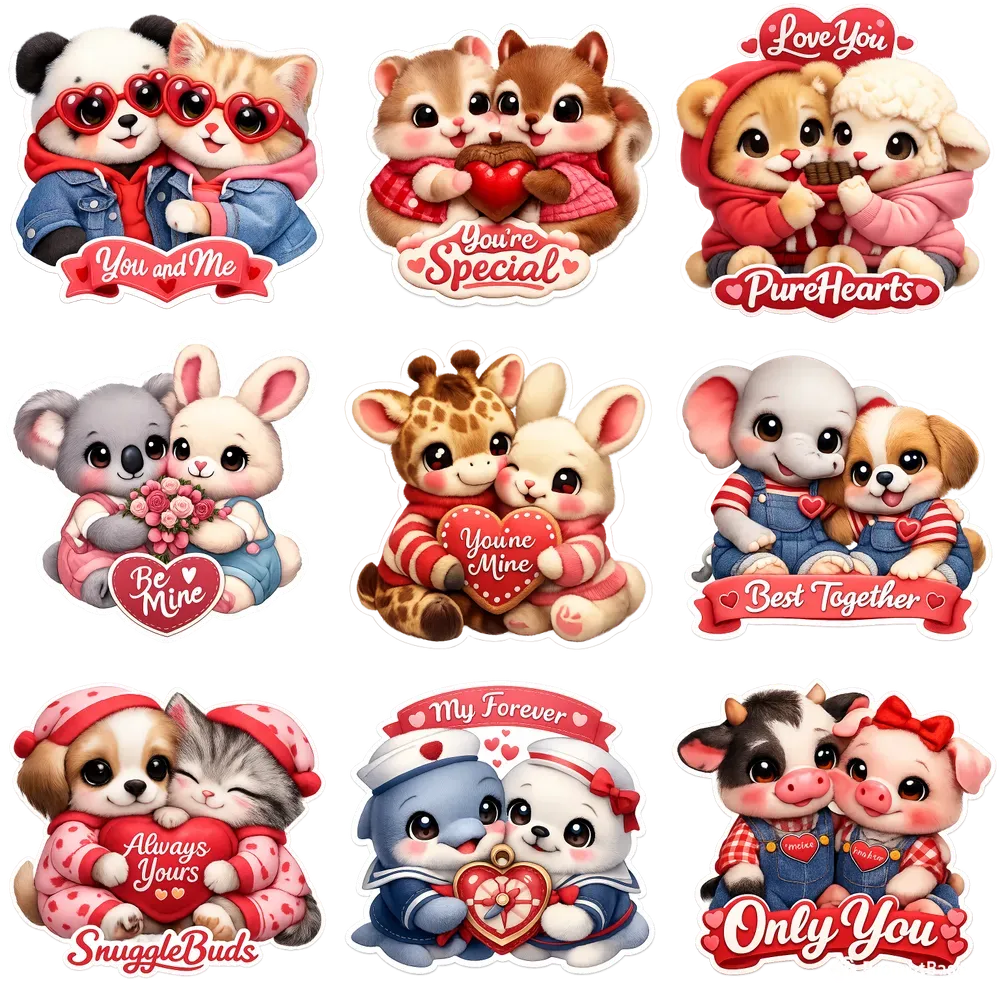 Cute Baby Animal Valentine Stickers