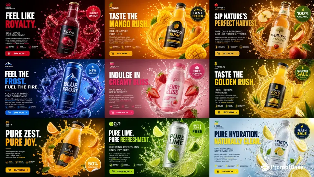 Premium Beverage Ad Image Generator