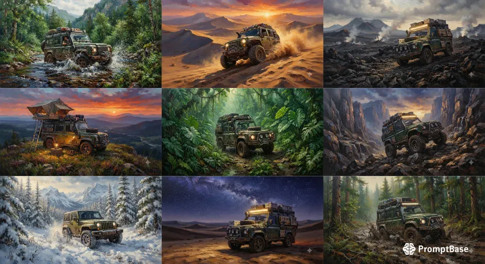 Offroad Adventure Oil Paintings