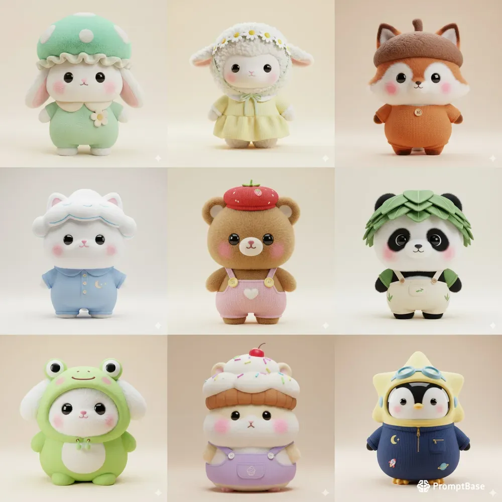 Cute Plush Bunny 3D Characters