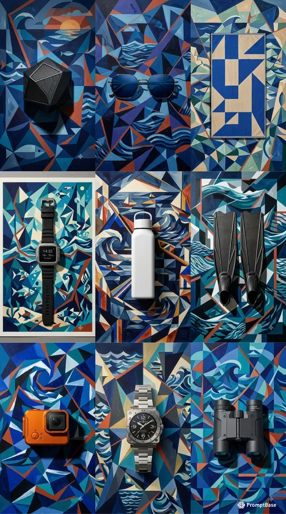 Surrealist Cubist Ocean Product Layouts