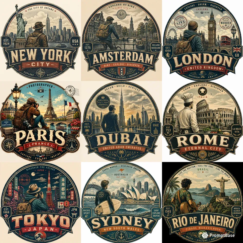 Vintage Urban Landmark Emblem Generator