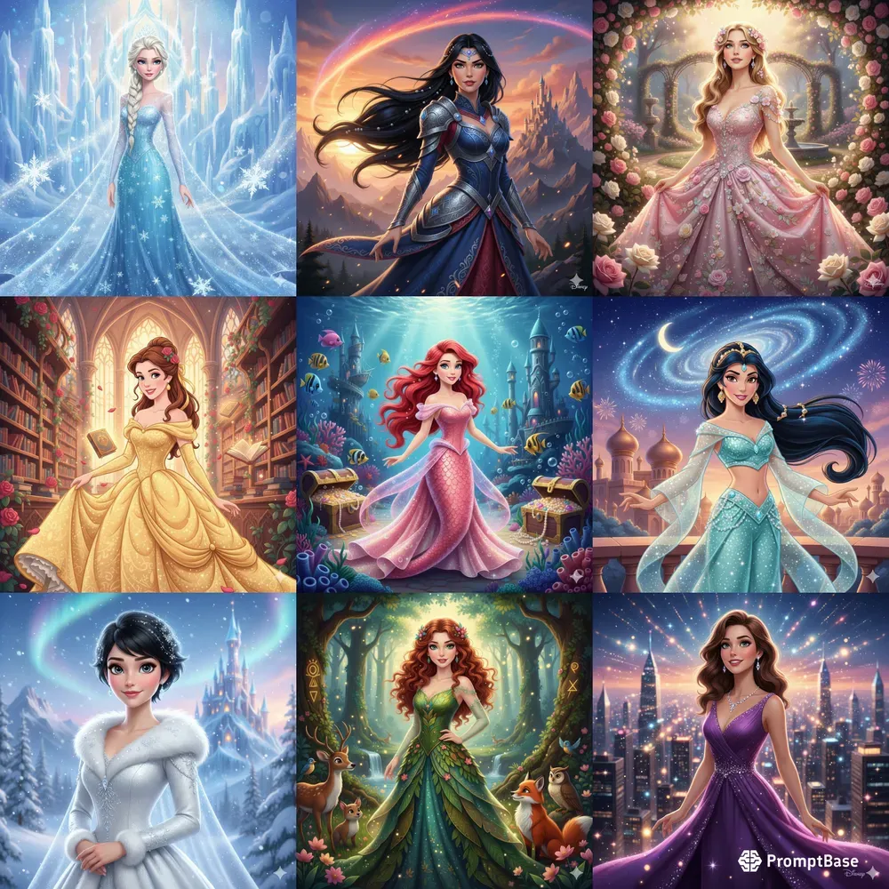 Disney Princess Portraits 4k