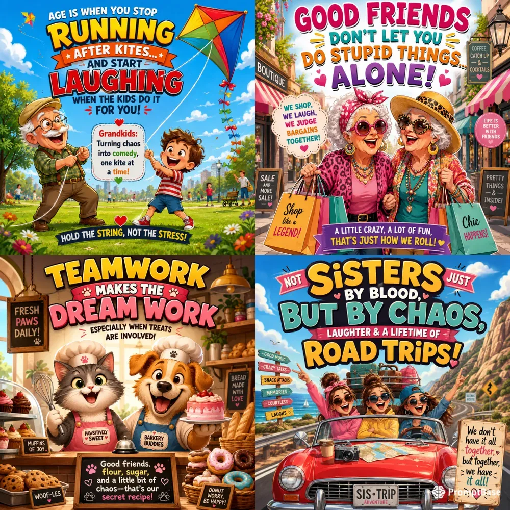 Funny Friendship Quote Cartoon Posters