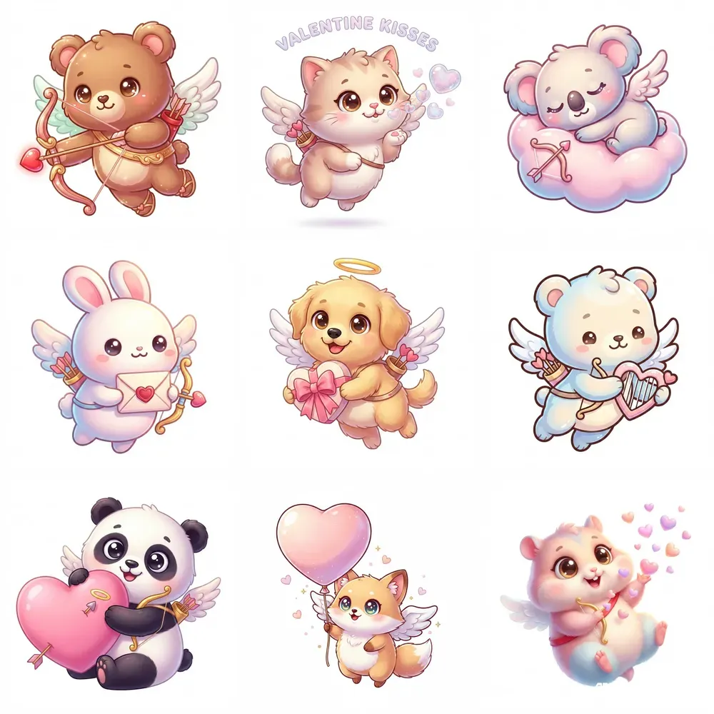 Kawaii Cupid Characters