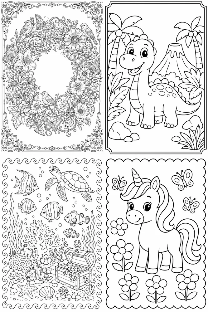 Line Art Coloring Page Generator