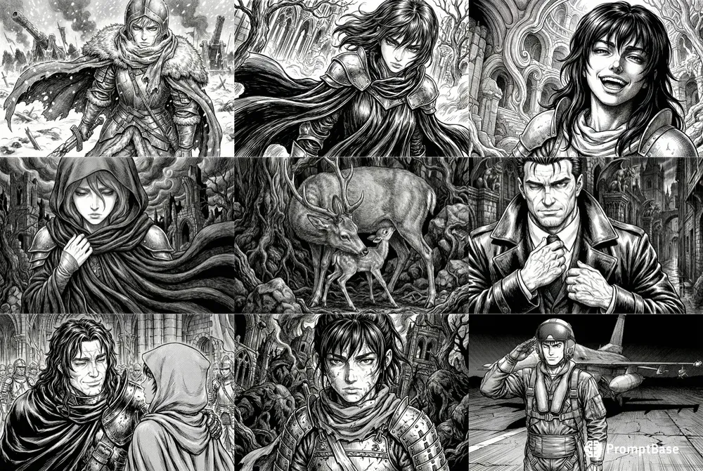 Kentaro Miura Style Berserk Manga Art