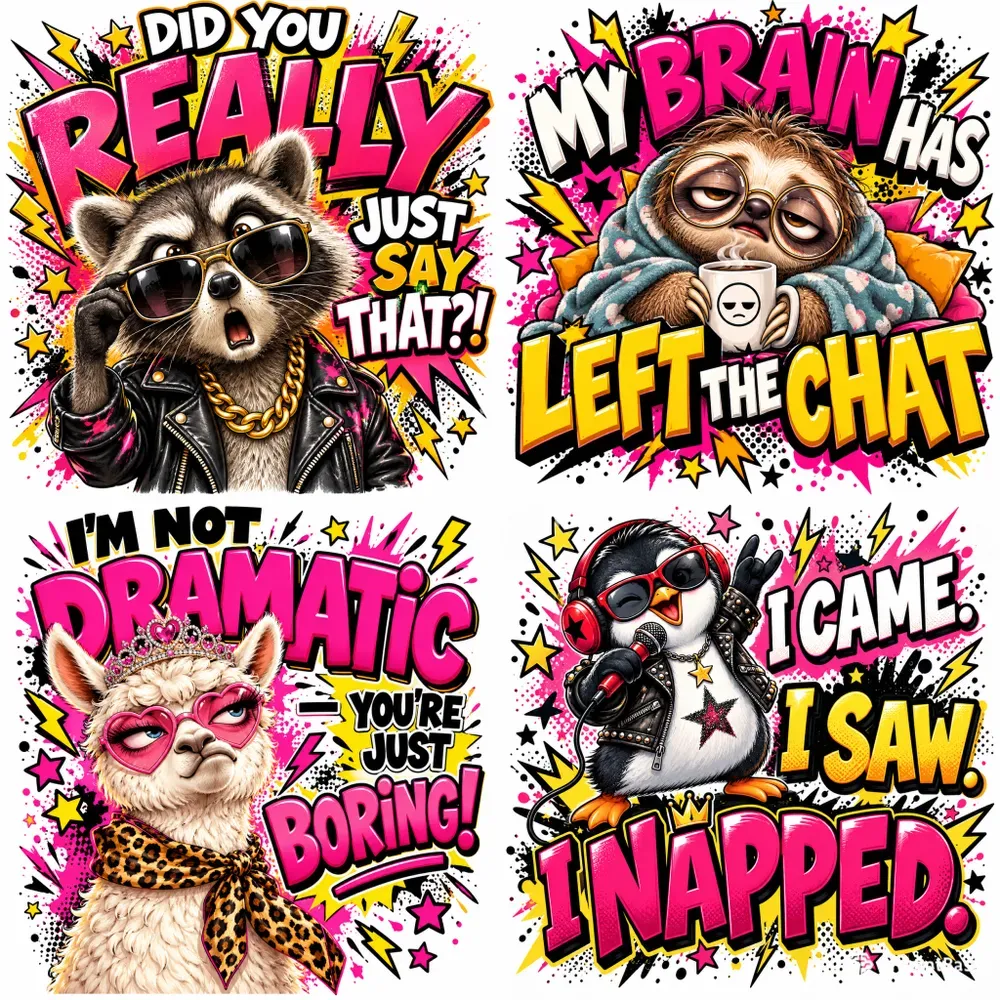 Bold Funny Animal Typography Posters