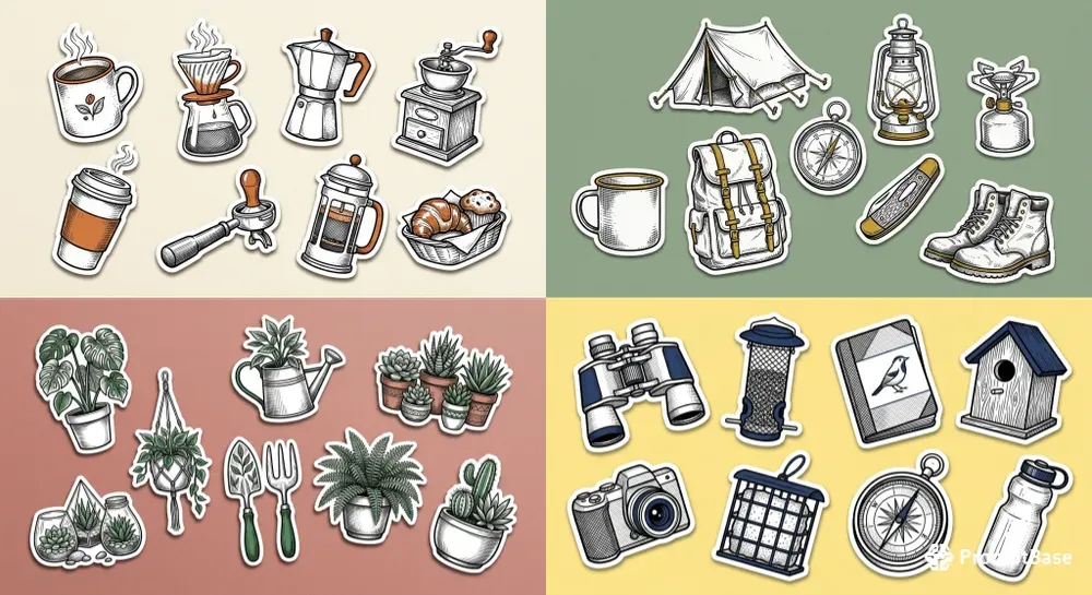Handinked Vector Sticker Sheets