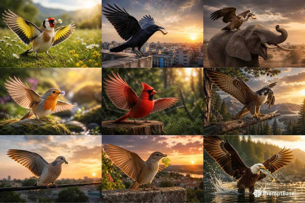 Cinematic 3d Bird Natural Photoshoots