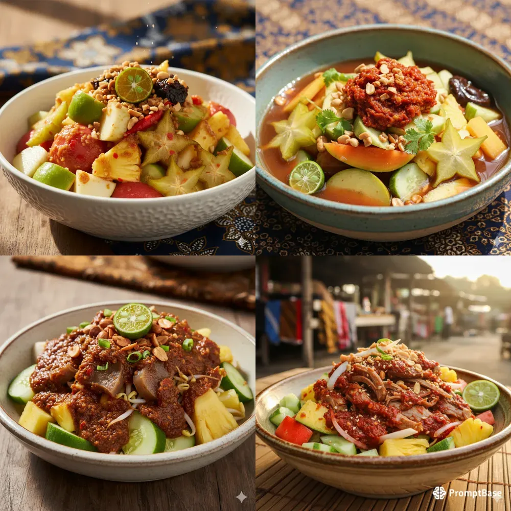 Indonesian Rujak Variety Stock Photos