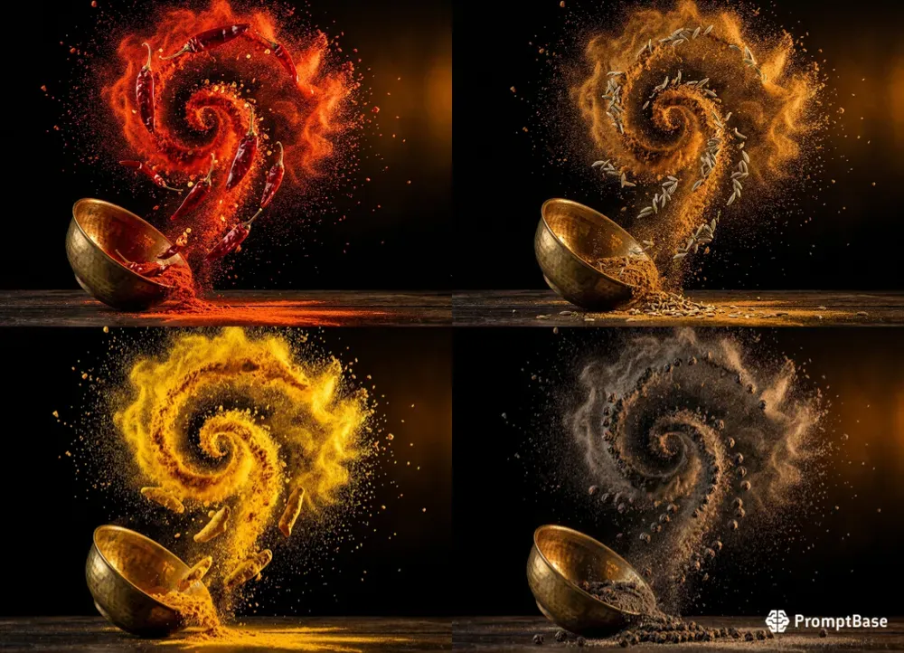 Cinematic Spice Explosion Photography