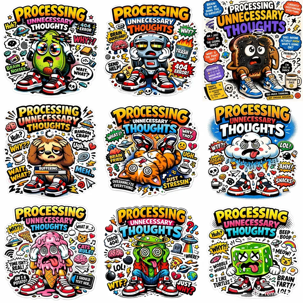 Funny Cartoon Brain Fog Characters