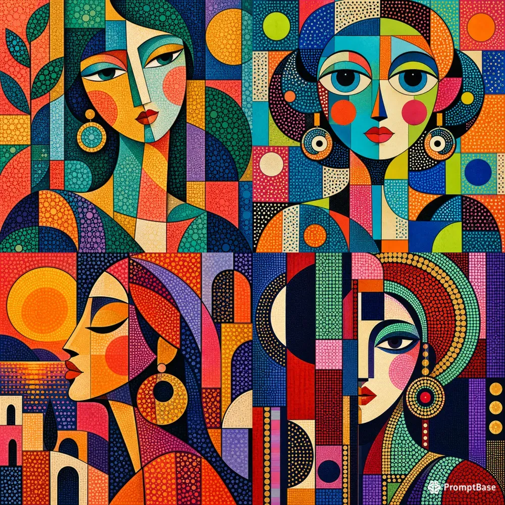 Colordot Geometric Portraits