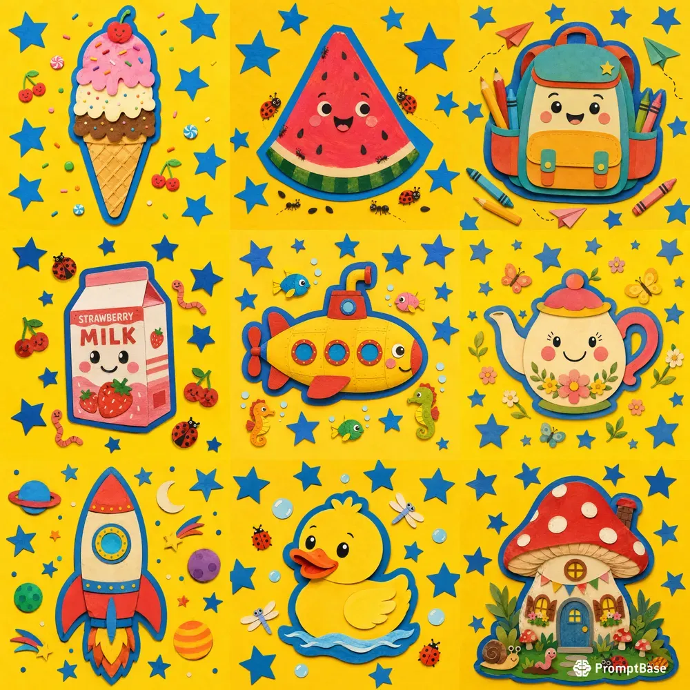 Retro Childrens Cutpaper Art Sets