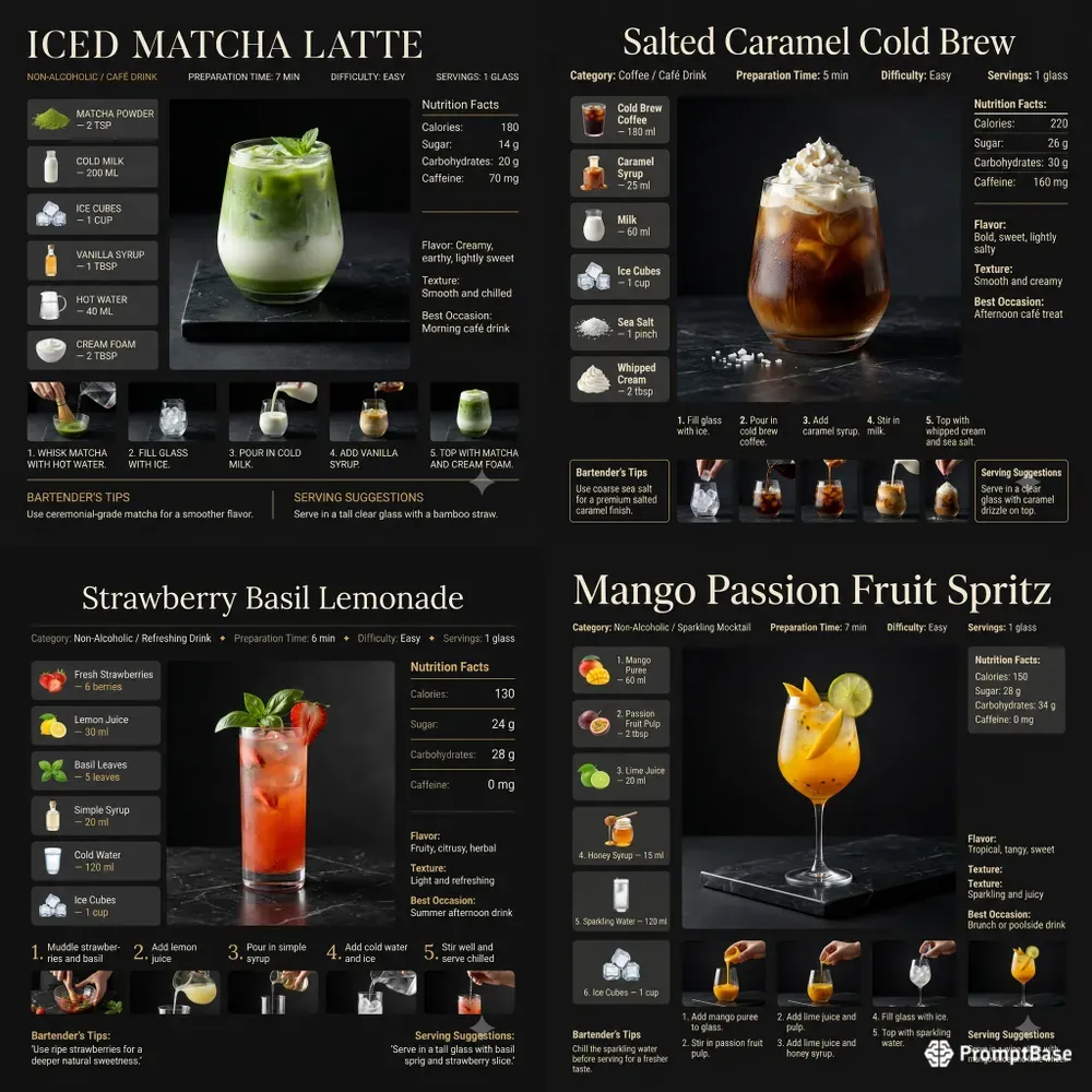 Luxury Drink Recipe Pages
