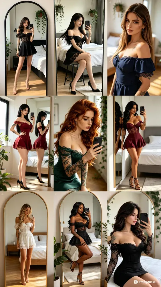 Mirror Selfie Mini Dress Portraits