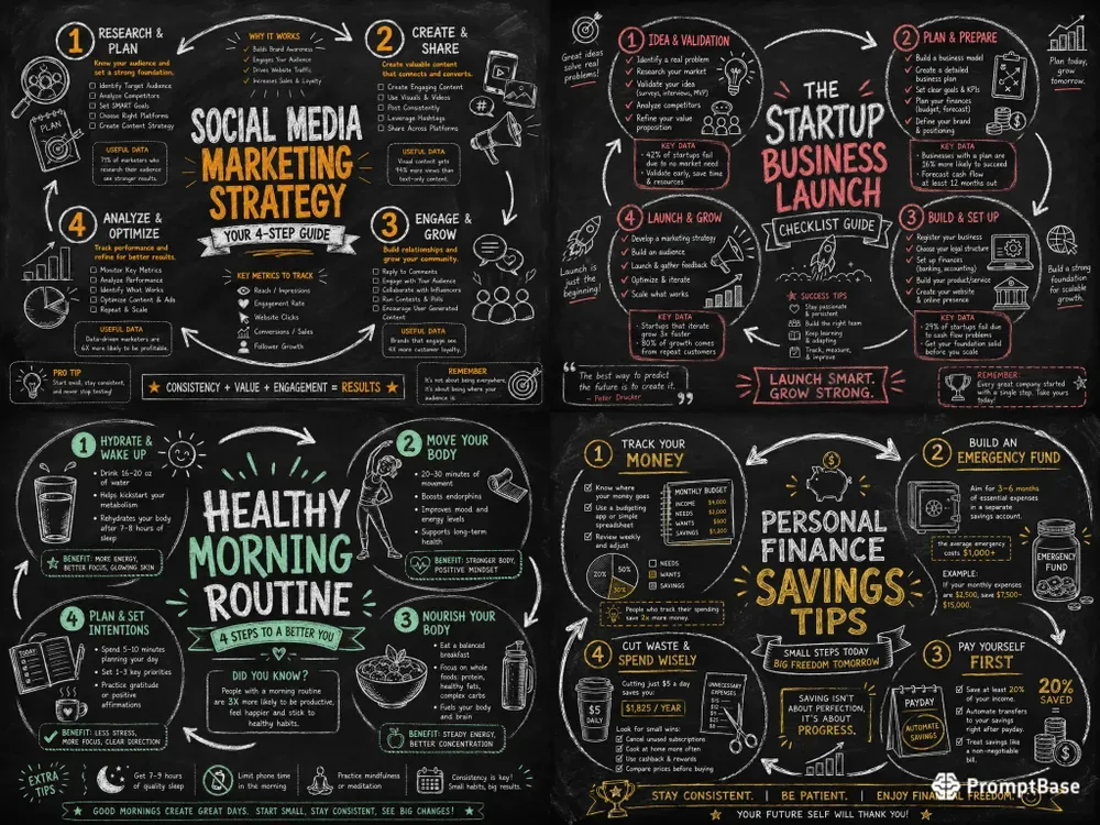Hand Drawn Chalkboard Infographics