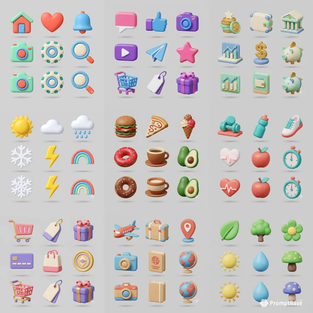 3D Icon Sets Claymorphism Studio