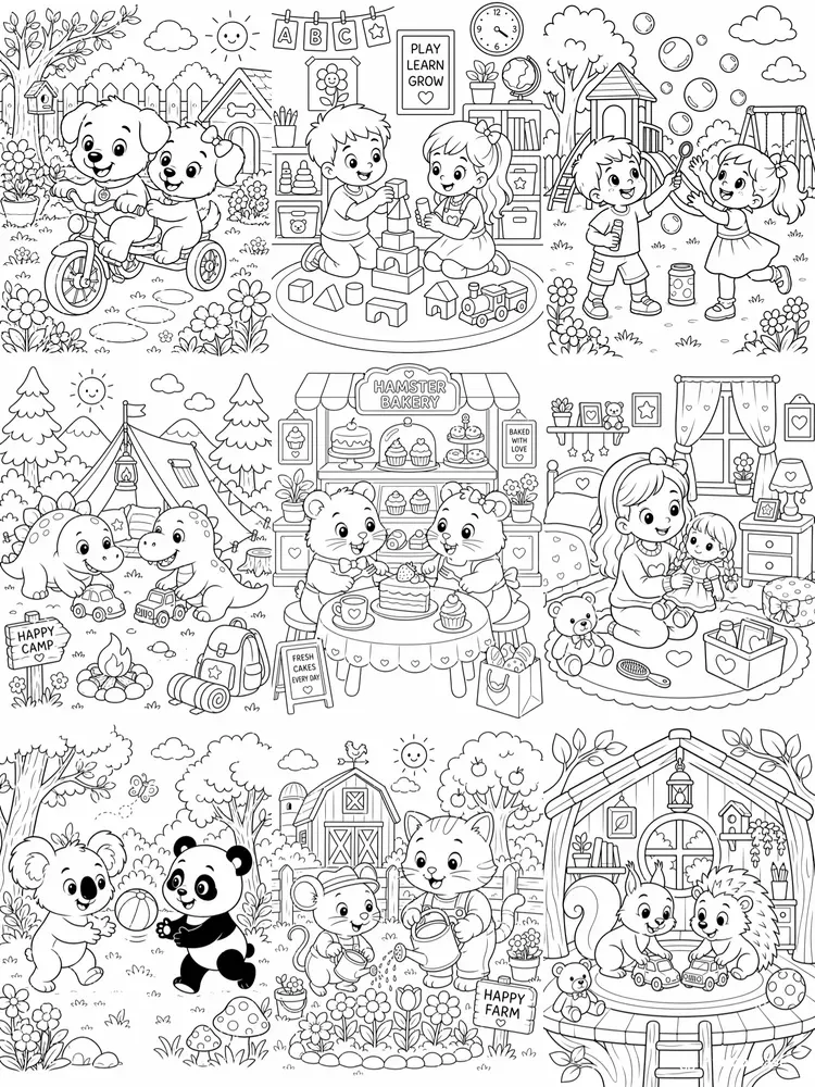 Animal And Friends Coloring Pages