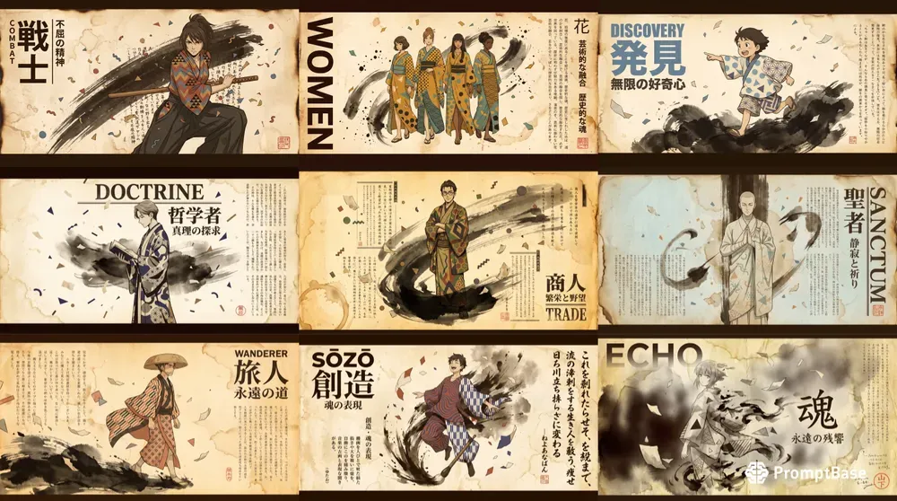 Washi Heritage Anime Posters