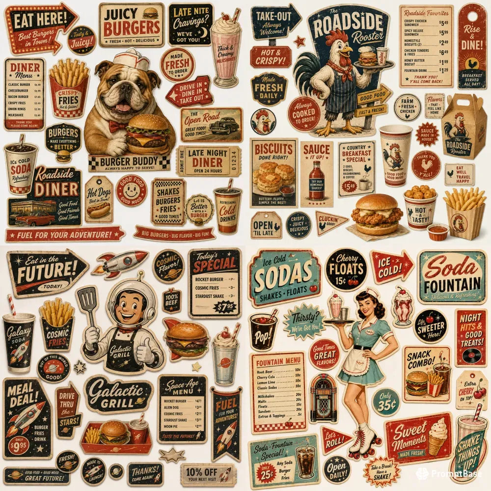 Retro Fastfood Ephemera