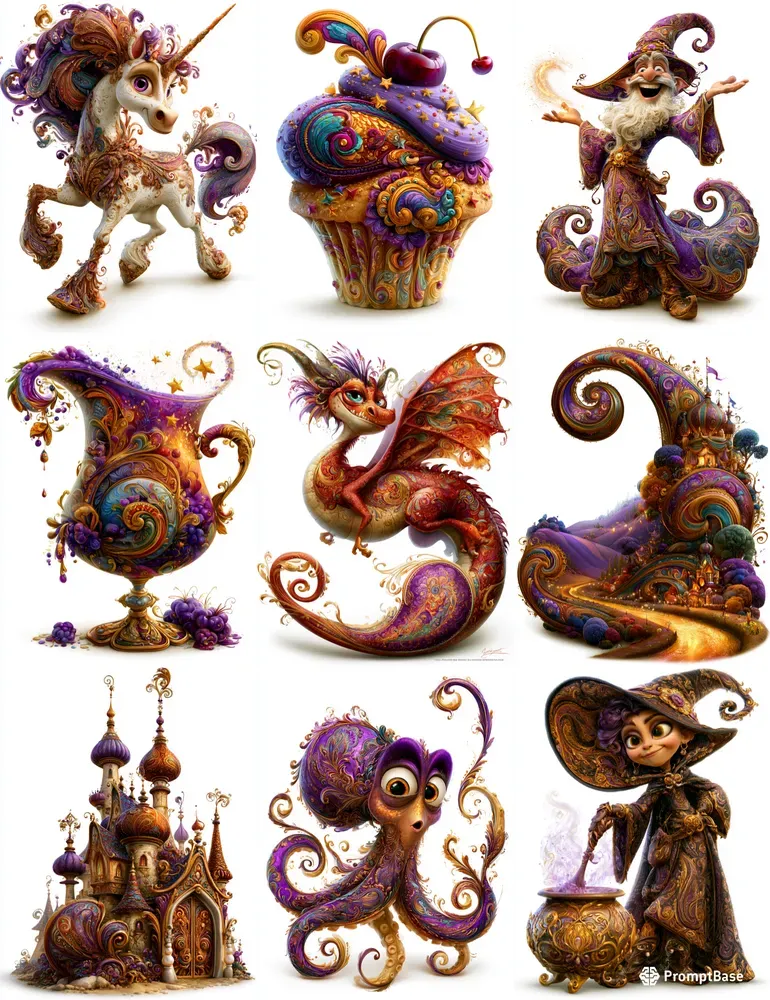 Funny Fantasy Paisley Clipart