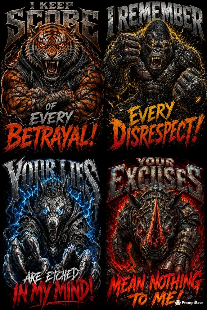 Savage Beast Typography Posters