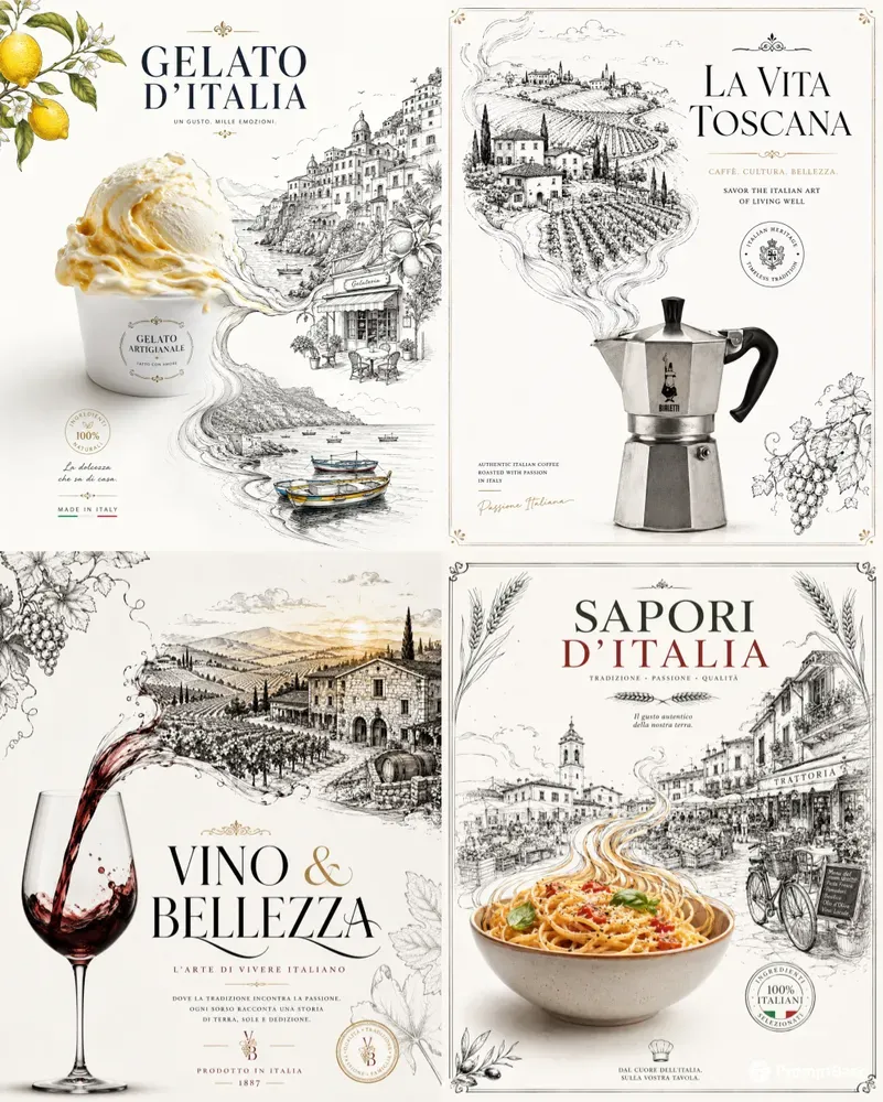 Minimalist Italian Ads
