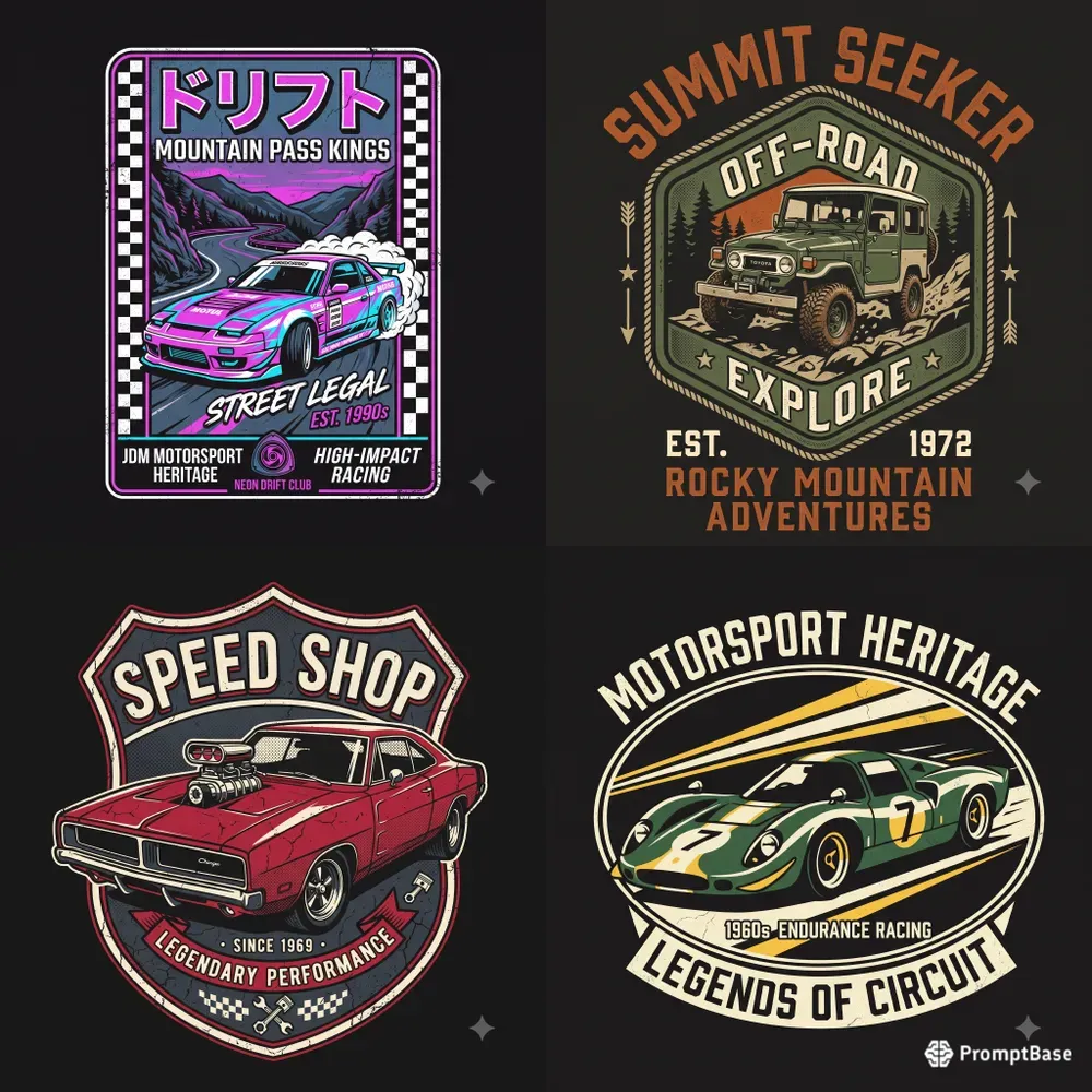 Retro Automotive Racing Tshirt Art