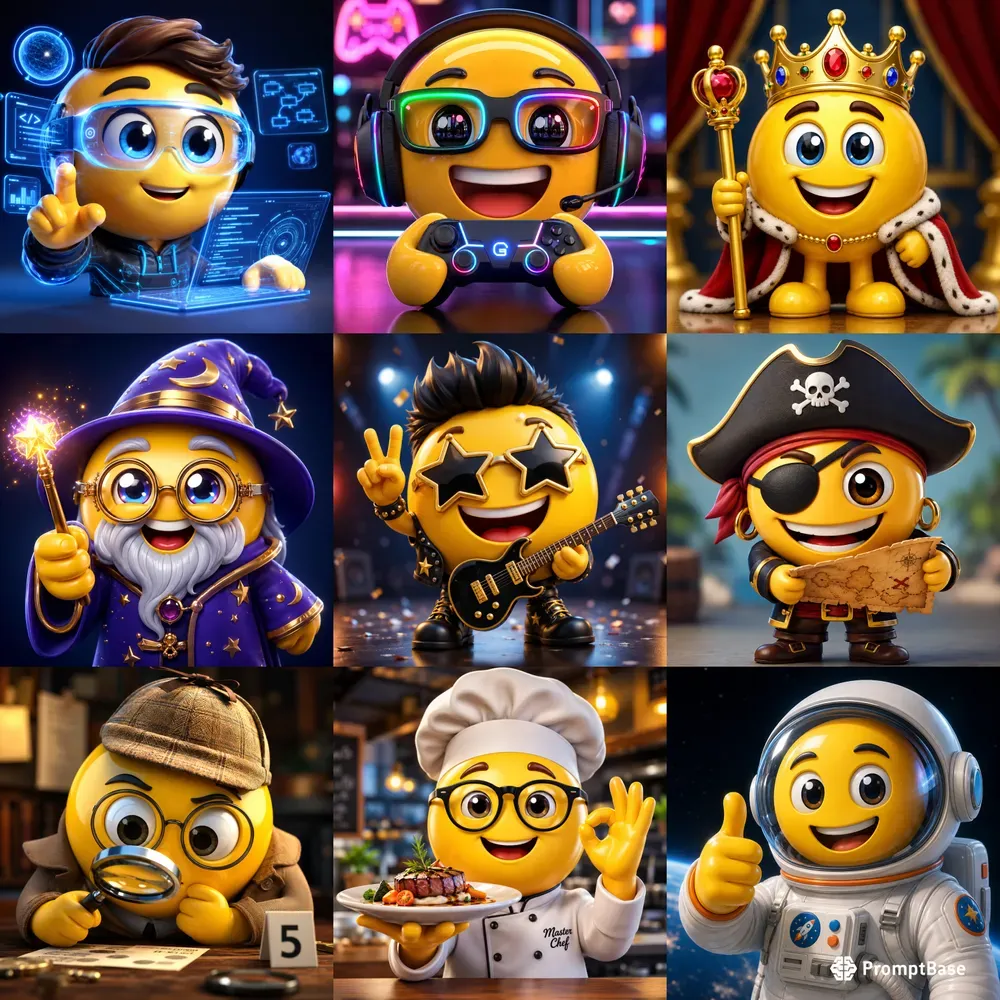 Nerdy Emoji Icons 3D Character Packs Pro