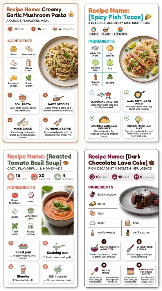 Smart Recipe Card Templates