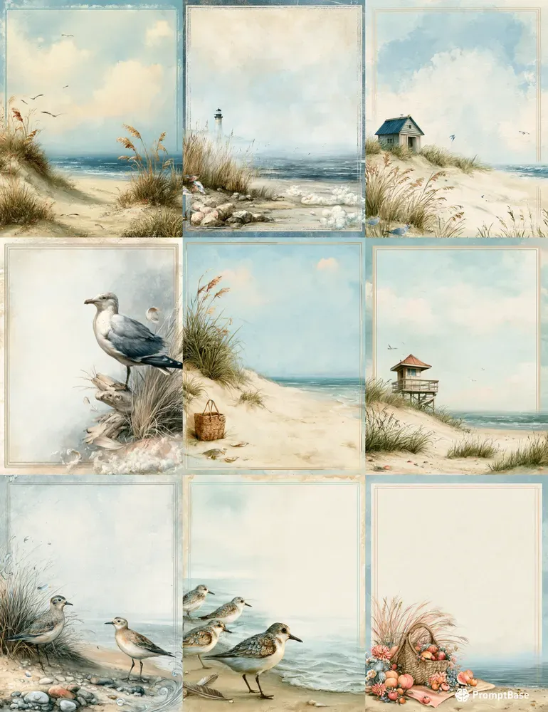 Coastal Junk Journal Pages