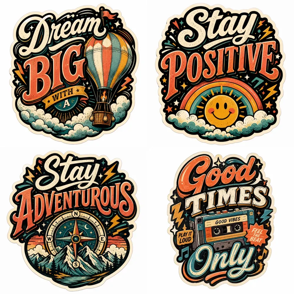 Retro Typography Sticker Pack Generator