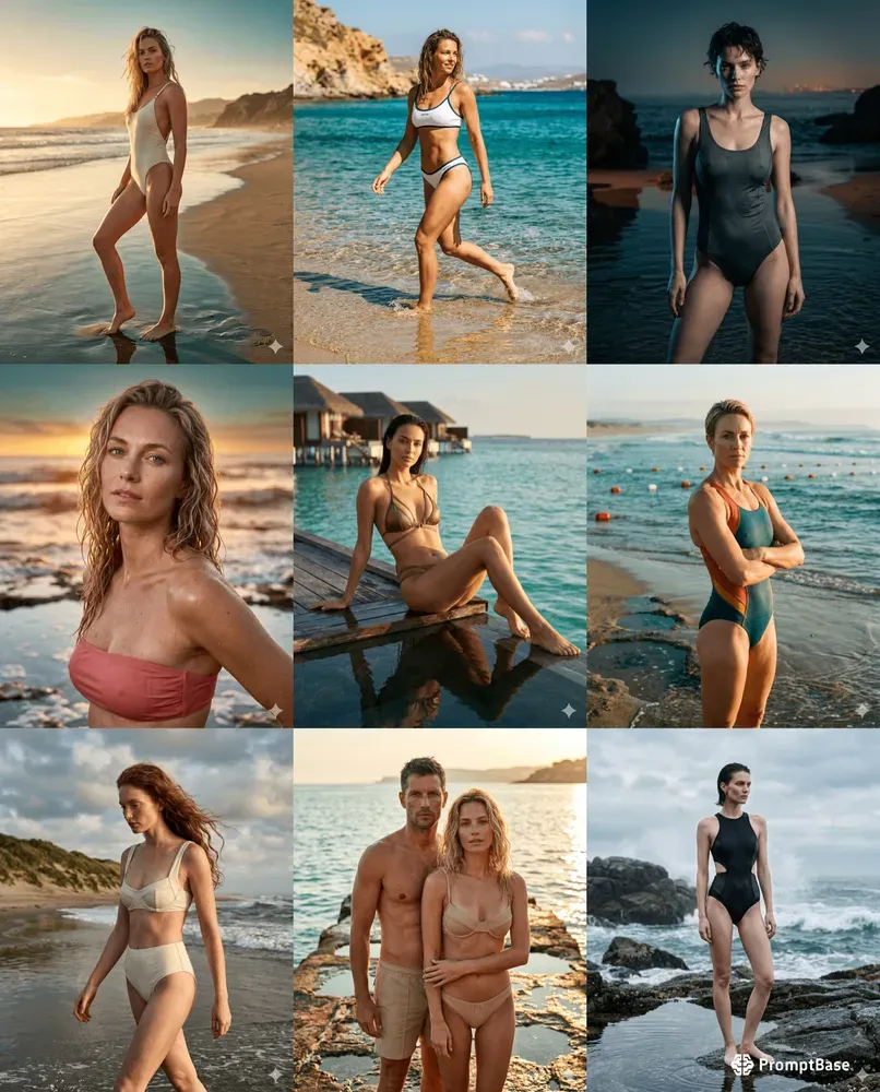 Ultra Realistic Beach Model Photography