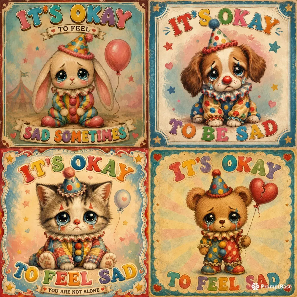 Sad Clown Bigeyes Posters