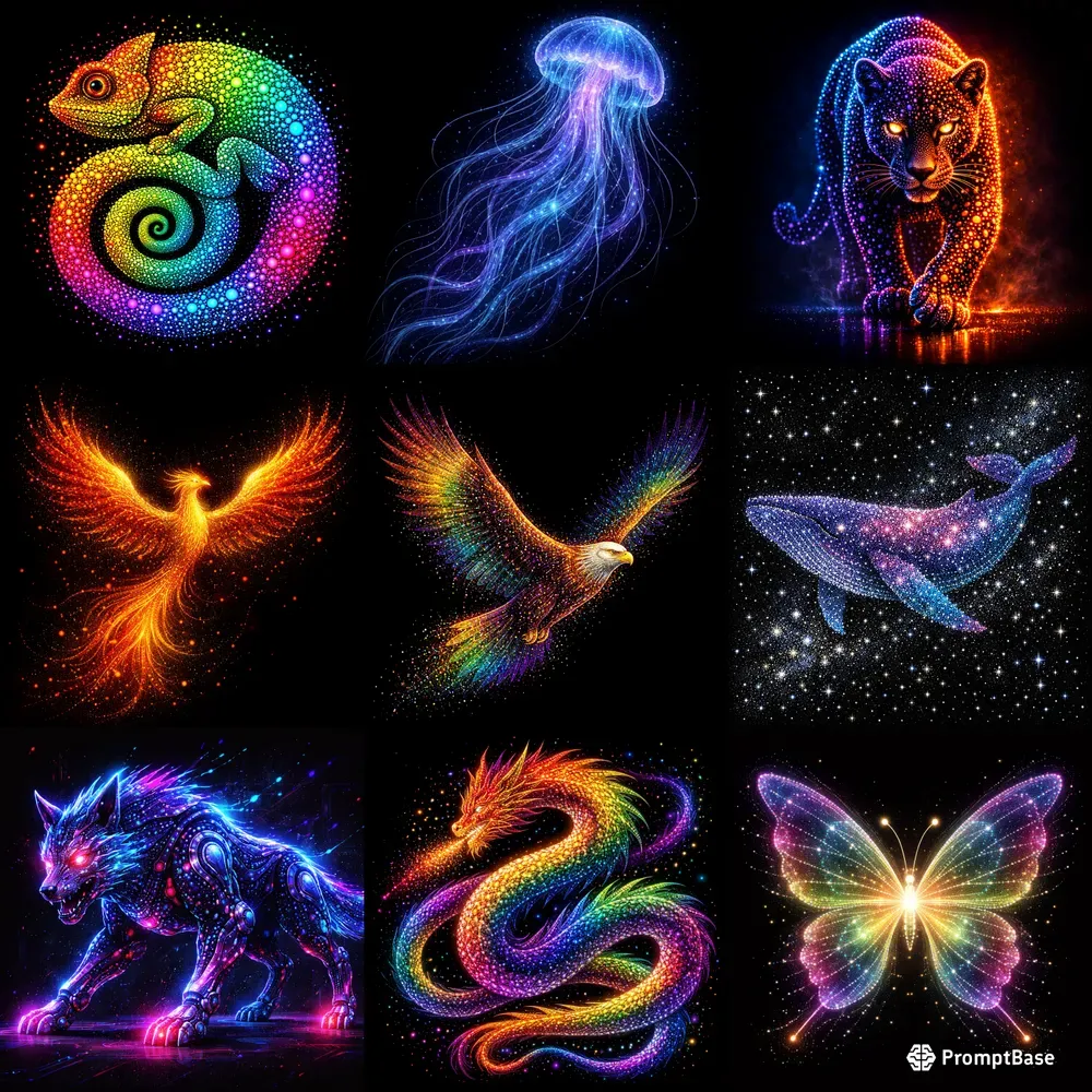 Neon Dot Spectrum Creatures Packs