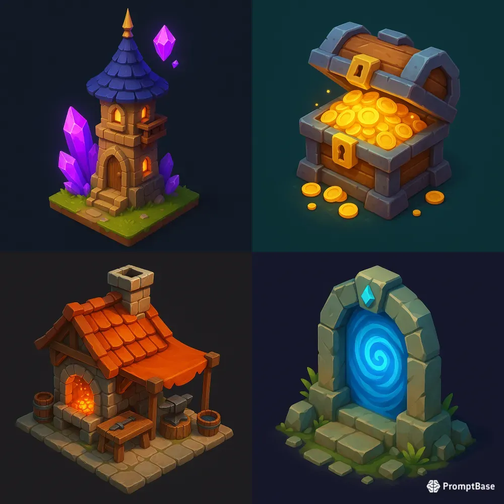 3D Isometric Lowpoly Fantasy Game Assets