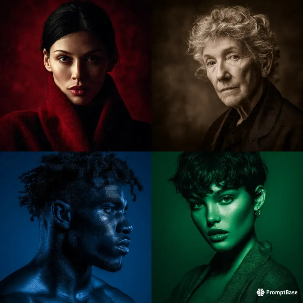 Monochrome Editorial Portrait Systems