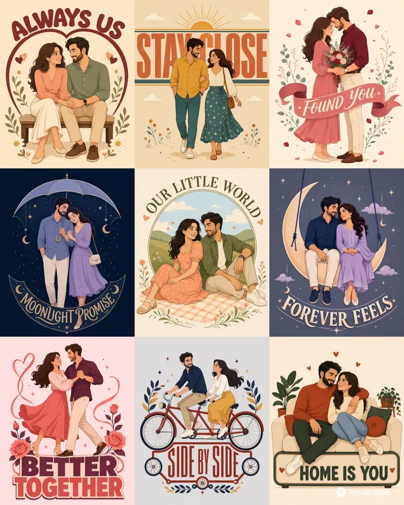 Cartoon Couple Title Designs