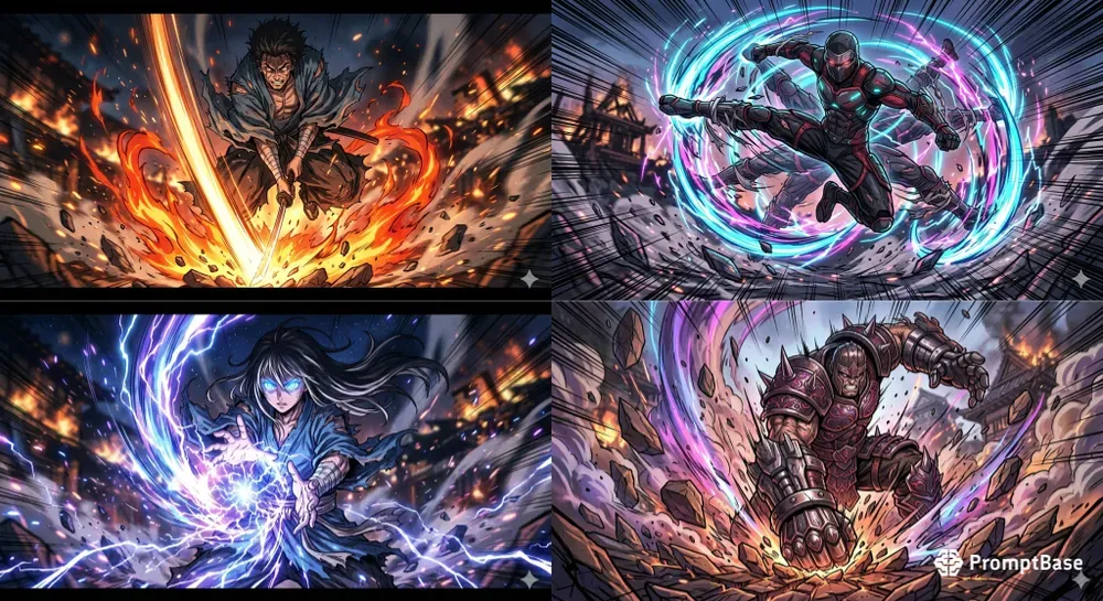 Anime Style Fighting Warriors