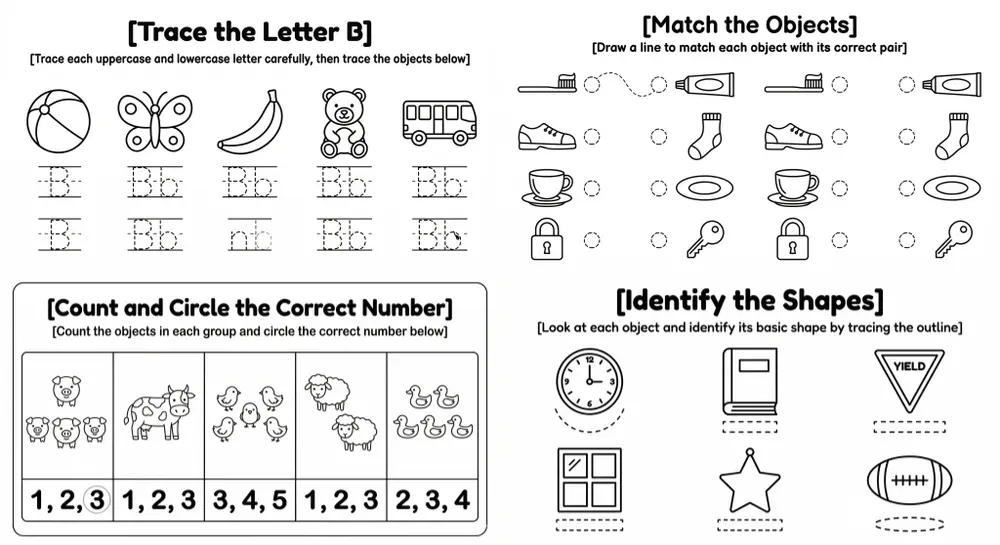 Printable Kids Worksheet Generator